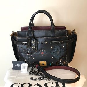 Coach Double Swagger with Patchwork Prairie Rivets